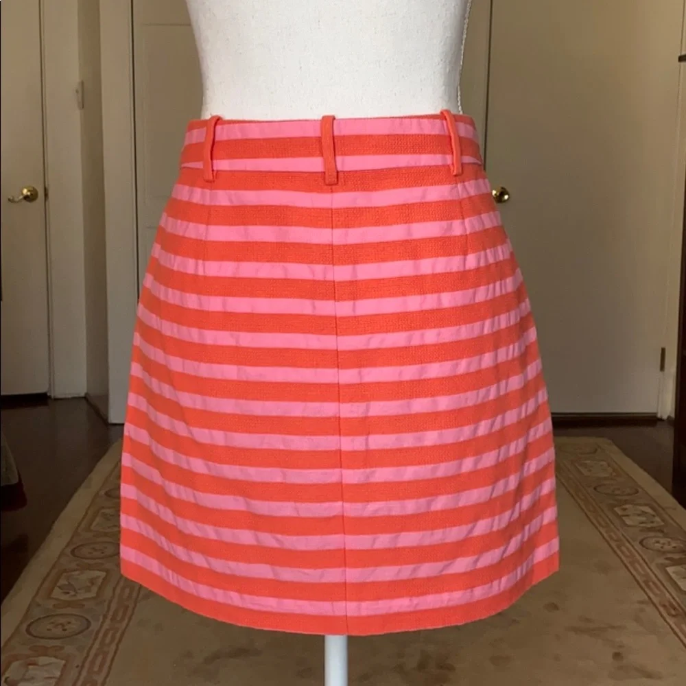 J. Crew pink and orange textured stripe mini skirt size 6